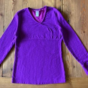 REI Girls Dress  L (14-16) Cotton Purple and Pink Strip cross over bodice